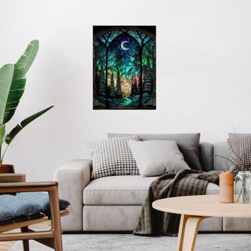 WUSARPLY Starry Night Stamped Cross Stitch Kits for Beginners Adults - color: J071