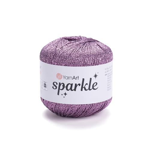 YarnArt Sparkle - Metallic Glitter Yarn for Crochet & Knitting, Amigurumi, Cardigans, Shawls, Bag Making, Soft Craft Yarn (1334) - color: 1334
