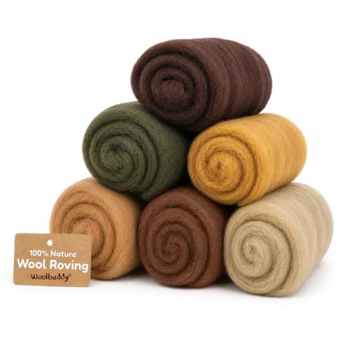 Woolbuddy Merino Wool Roving Kit for Needle Felting (Fall) 10g Per Color - color: Wool Bag Fall