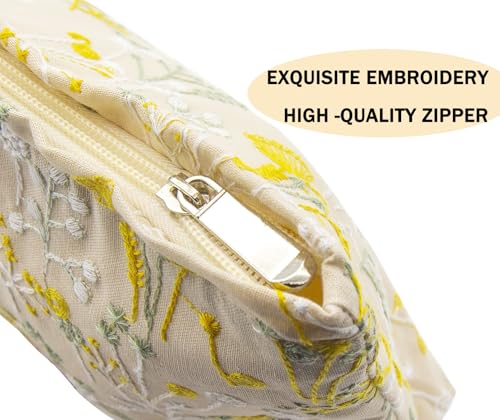 getgto 2 Pcs Makeup Bags, Large Cosmetic Bag Travel Toiletry Bag - color: Yellow