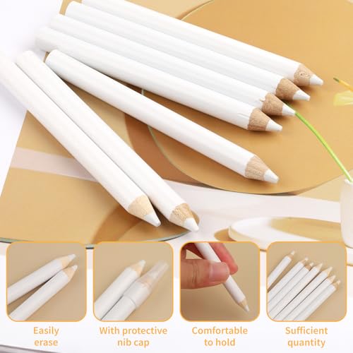 7 PCS Sewing Pencils for Fabric - Washable White Fabric Marking Pencils with Tip Caps, Ideal for Tailors, Quilting, Dressmaker & DIY Crafts (8.75cm)