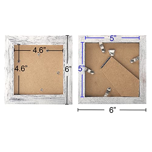 TOFOREVO 5x5 Picture Frames set of 4, Distressed White - color: Distressed White, size: 5x5