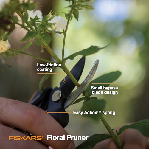 Fiskars Floral Bypass Pruning Shears, Garden Clippers for Deadheading, 10.75 x 3.88 inches (Pack of 6) - style: Floral Pruner (Pack of 6)