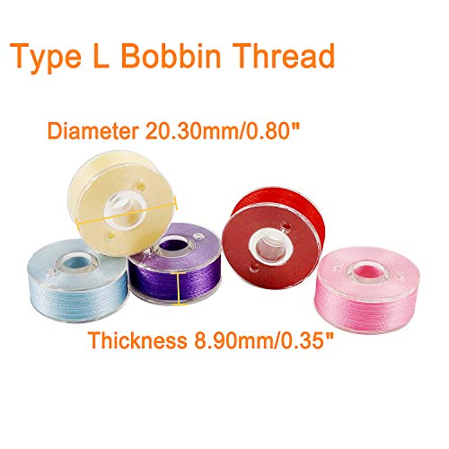 New brothread 25pcs Type L SA155 Prewound Bobbin Thread -Assorted Colors - color: 25pcs 60wt Assorted Colors