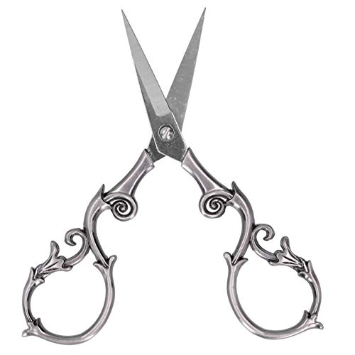 Vintage Embroidery Scissors Stainless Steel Tip 4.3 Inch Small Sewing Scissors Retro Craft Shears for Needlework Art Work DIY Thread Snips with Cover