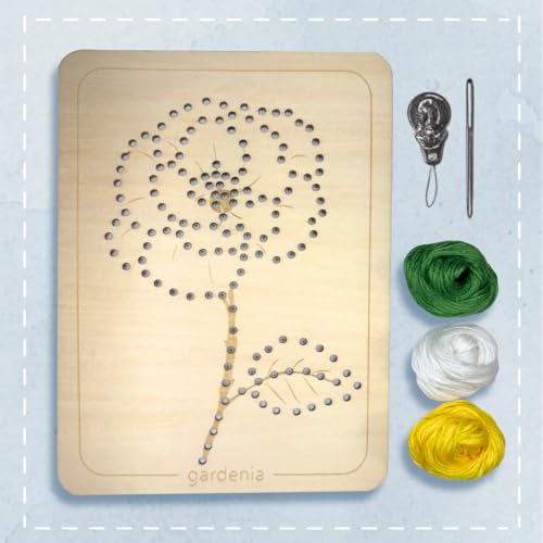 Wooden Flower Lacing Embroidery Kits for Beginners, Set of 5 Learn-to-Stitch Craft Boards, Sewing & Embroidery Art Kits for Kids Ages 8+, DIY Craft Projects, Educational Gifts, Party Favors (Winter) - style: Winter