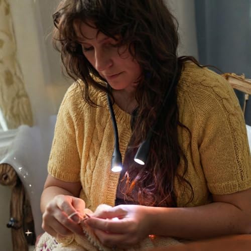 Lumos Knitting Light, Crafter Light Around Neck for Knitters and Crocheters, 3 Colors & Adjustable Brightness. Portable, Wearable, Rechargeable&Long Lasting (Black) - color: Black