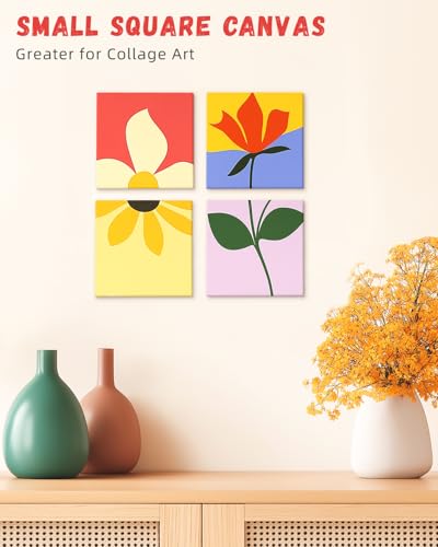 Simetufy 12 Pack 8x8 Inch Painting Canvas Panels Square Boards for Painting - size: 8"x8"