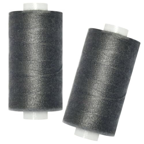 All Purpose Sewing Thread-2 Spools of Hand Polyester Sewing Thread for Sewing Machine for Hand and Machine Sewing(Dark Pewter Grey, 2 spools) - color: Dark Pewter Grey
