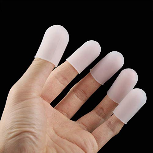 Fdit 5pcs Silicone Finger Protector Thumbs Cover Fingertip Gloves for Heat Cooking Baking Barbecue B