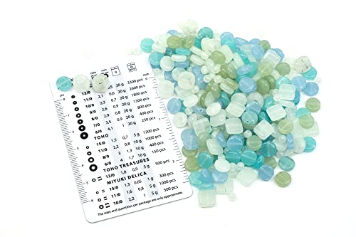0.88oz Mix of Glass Beads for Jewelry Making, Tile Pony Round Coin, Czech Republic, Glow in the Dark Bright Blue - color: Mix 001 - Glow Blue