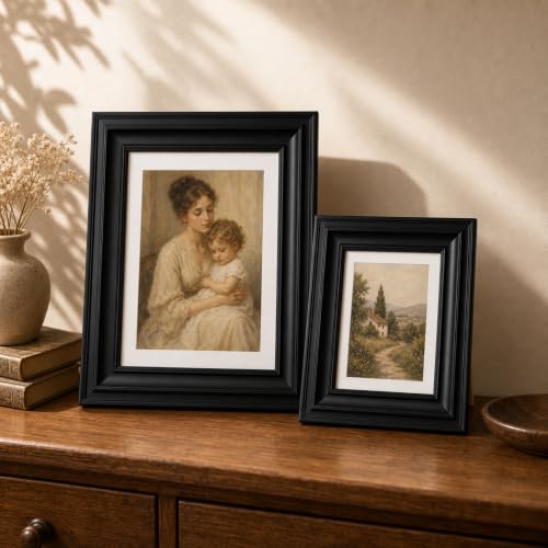 5x7 Black Picture Frames Vintage Classic Pine Wood Photo Frame