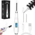 Thread Burner, USB Rechargeable Thread Zapper with LCD Display, Burn and Melt Easily, Cautery Pen for Beading, Weaving, Sewing, Leather & Jewelry Making - color: White a