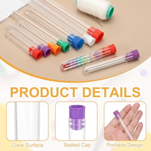PATIKIL 5.7" Length Plastic Sewing Needle Storage Holder, 8 Pcs Portable Embroidery Needle Matte Pin Toothpick Storage Tubes Case for Craft Knitting, Purple - color: Purple