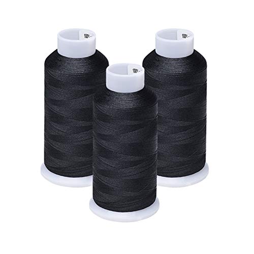 Simthread 60WT Bobbin Fill Thread Machine Embroidery Thread (Black 900) - color: Black 900