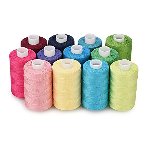 Simthread 12 Colors All Purposes Cotton Quilting Thread for Piecing Sewing Appliqué Embroidery etc - color: 12#4 Spring Colors