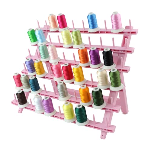 Laflare Braid Rack 60 Spools, PP Braiding Hair Stand, Thread Rack, Sewing Organizer, Quilting, Embroidery - Versatile Extension Holder (Pink) - color: 2. Pink