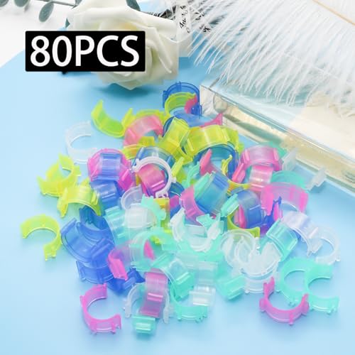 JAKOUE 80pcs Bobbin Clips Organizer Set - Colorful Plastic Bobbin Holder for Embroidery Thread, DIY & Sewing Clips - size: 80pcs,Colorful
