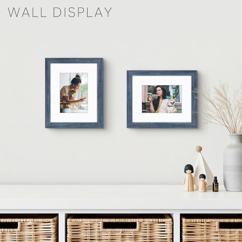 Golden State Art 8x10 Blue Picture Frame Mat for 5x7 Real Glass - color: Blue, size: 8x10
