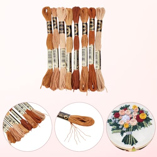 24 Skeins 6 Strands Variegated Embroidery Floss Cross Stitch Threads Gradient Friendship Bracelets Yarn String Bulk with 12Pcs Floss Bobbins for Hand Sewing Bracelet Crafts Crochet Stitching - color: Dark Color