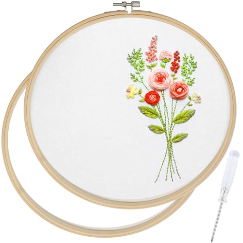 Biaungdo 12 Inch Round Wood Embroidery Hoops, 2 Pieces - style: 12 Inch