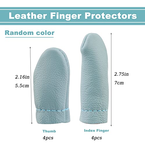 Mayboos 4 Pairs Leather Finger Protector Leather Thimble - size: 4 Pairs