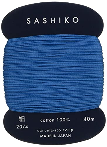 Yokota Daruma Sashiko Thread Single and Variegated Color (Blue, Thin 40M Card) - color: Blue