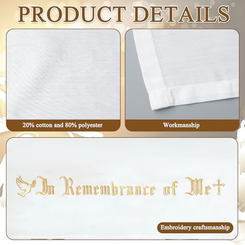 VitalCozy in Remembrance of Me Communion Cloth Church, Gold Embroidery - color: Gold Embroidery