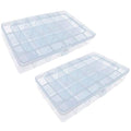 Xiaoyztan Bead Organizer 18 Grids Tackle Box 8x4.7x1.3in for Beads 2 Pack - size: 8.0x4.7x1.3 in