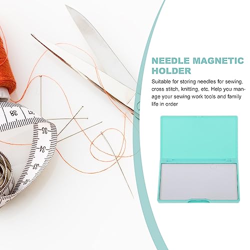 NUOBESTY Magnetic Needle Storage Case, Sewing Needle Case, Sewing Needle Storage Slim Line Magnetic Box, Small Metal Objects Organizer, PVC - color: Green
