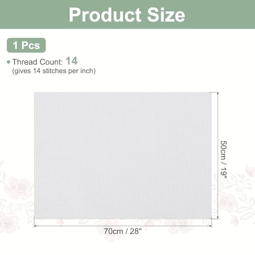 PATIKIL 14 Count Cross Stitch Cloth 19"x28", Embroidery Cotton Fabric DIY Cross Stitch for Handmade Needlework Art Crafts Machine Embroidery, Light Grey - color: Light Grey, size: 19"x28"