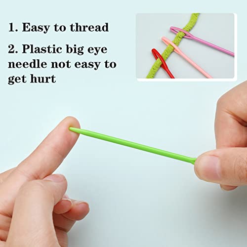 LUNARM 50PCS Plastic Needles for Yarn Large Eye Sewing Needles - size: 3.54 inches