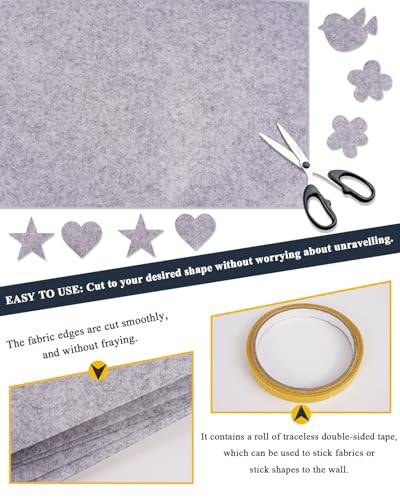 Gray Felt Fabric 72" x 36", Large Stiff Craft Felt Sheet by The Yard - color: Gray, size: 72" X 36" (1 Yard)
