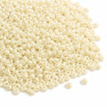 Perlin Glass Seed Beads 3mm 8/0 Round Mini Small Pony Beads 3300pcs for Making Earrings Bracelets Pendants Waist Jewelry DIY Handmade Opaque Color Kit (Cream, 2,6 mm ~ 3 mm) - color: Cream