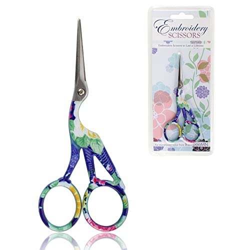 JubileeYarn Pointed Tip Embroidery Craft Stainless Steel Stork Scissors - Blue - 1 Unit - color: Stork Blue, size: 1 Unit