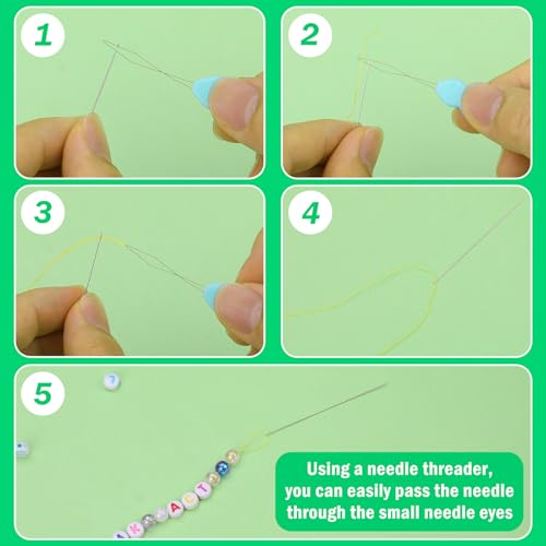 UOOU 200 Pcs Beading Needles Size 10/11 Beading Needles for Seed Beads - size: 0.4*51mm/0.45*55mm
