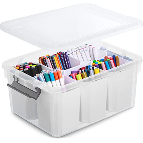 Citylife 17QT Craft Organizers and Storage bins with Lids, Marker Organizer - size: 1 Pack-17 QT