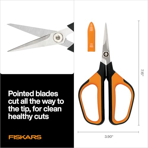 Fiskars 7" Loop Micro-Tip Pruning Shears, Garden Snips for Intricate Cuts, Flower (Pack of 6) - style: Micro-Tip Shears (Pack of 6)