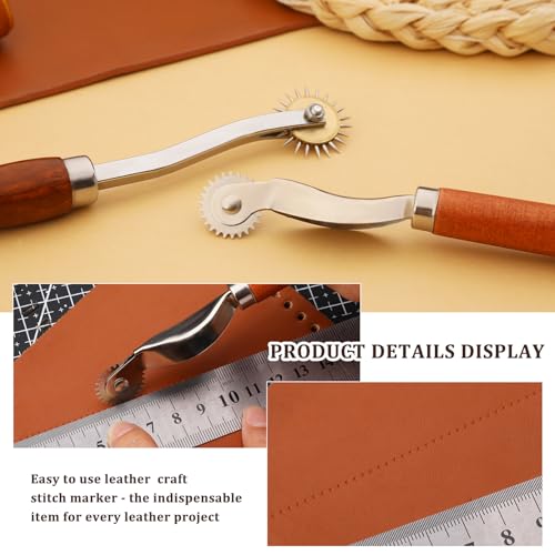Nitlak 2PCS Tracing Wheel, Tracing Wheel Sewing Tool, Stitch Marking Spacer - color: Brown