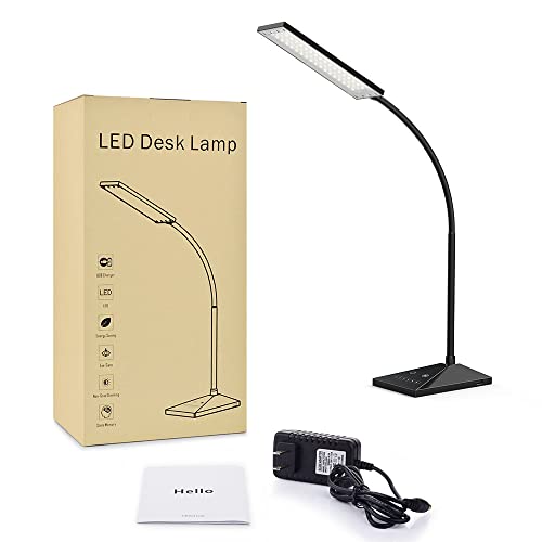 Vansuny Eye-Caring LED Desk Lamp, Reading Light with USB Charging Port - color: Black USB Charger