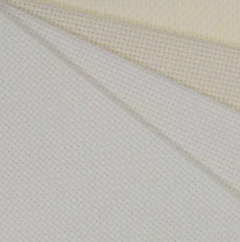 KCS 4 pc of 12" x 18"(30cmx45cm) 14CT Counted Cotton Aida Cloth Cross Stitch Fabric (Antique White+Cream) - color: Antique White+cream
