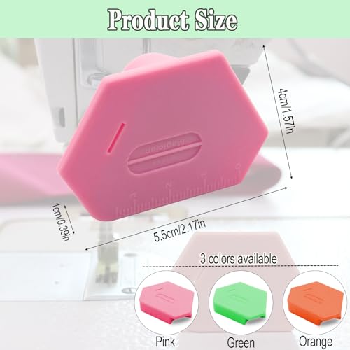 3PCS Magnetic Seam Guide for Sewing Machine, Multifunctional Polygonal Hemmer Guide with Scale, Universal Sewing Quilting Supplies Accessories Tools