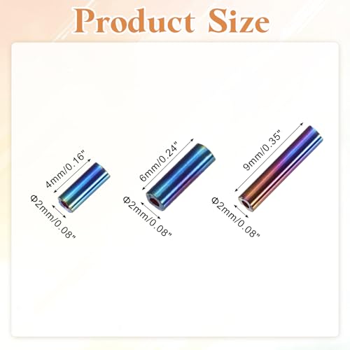 MECCANIXITY 2000pcs Glass Bugle Beads 4/6/9mm Long Tube Cylinder Beads - color: Colorful Black