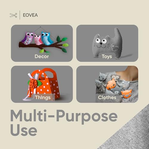 EOVEA | Acrylic Felt Fabric by The Yard | 72" Wide | 1.6mm Thick | Soft & Durable Non-Fraying Felt | for DIY Crafts, Sewing, Upholstery, Costumes & Padding(Heater Gray, One Yard) - color: Heather Grey, size: 1 Yard