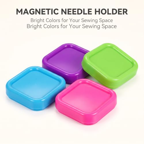 3Pcs Square Plastic Magnetic Pin Cushion Anti Loss Sewing Pin Needle Storage Holder Magnetic Push Pins Holder for Sewing Quilting DIY Projects, Pincushions Random Color