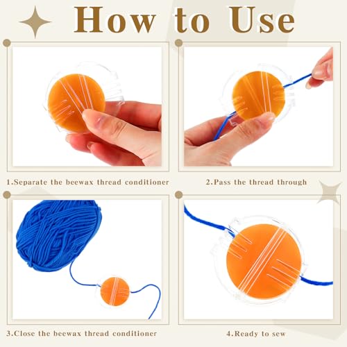 Maitys 2 Pcs Thread Wax Beeswax for Hand Sewing,Deep Yellow, Clear Case - color: Deep Yellow, Clear Case