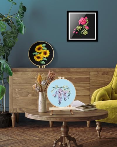 TINDTOP Embroidery Kit for Adult, Ribbon Embroidery Kit for Beginners - color: FLowers(Silk Ribbon Embroidery)