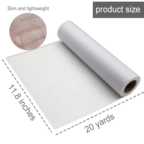 QIDIWIN Iron-On Non-Woven Fusible Interfacing - No-Sew Fabric Structure Support & Stability Ideal for DIY Sewing Quilting Embroidery Crafts, Medium & Lightweight Options (Lightweight, White) - color: LightWeight, White