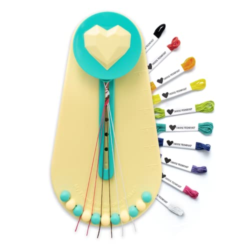 Choose Friendship Bracelet Making Kit – DIY Craft Loom for Kids Ages 8+, New & Improved Design, Includes 20 Threads, Makes 8 Bracelets, Yellow “Taffy” - color: Taffy