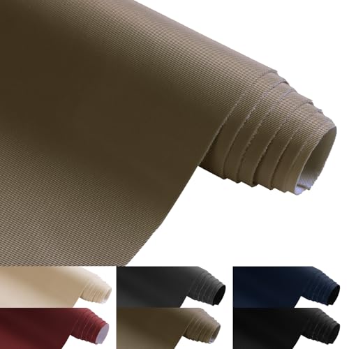 Thick Twill Fabric by The Yard, 58" W 0.75mm Polyester Twill Woven Lining Fabric Soft Excellent Luster Upholstery Fabric for Bags, Cushion, Chair, DIY Projects, 15 Yards Khaki - color: Khaki, size: 15 Yards